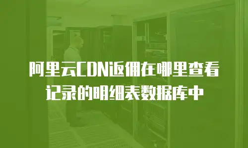 阿里云CDN返佣在哪里查看记录的明细表数据库中