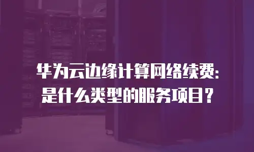 华为云边缘计算网络续费：是什么类型的服务项目？