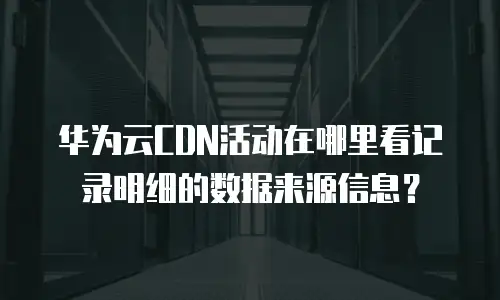 华为云CDN活动在哪里看记录明细的数据来源信息？