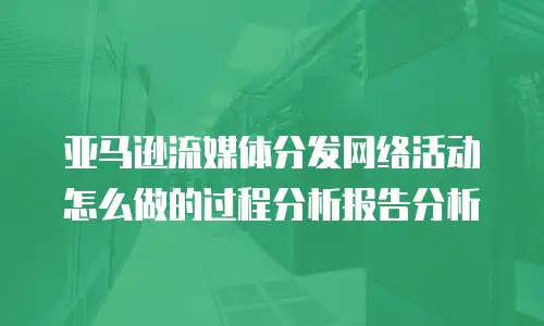 亚马逊流媒体分发网络活动怎么做的过程分析报告分析