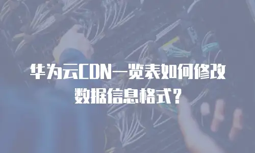 华为云CDN一览表如何修改数据信息格式？