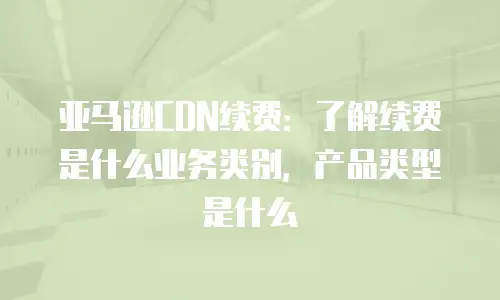 亚马逊CDN续费：了解续费是什么业务类别，产品类型是什么