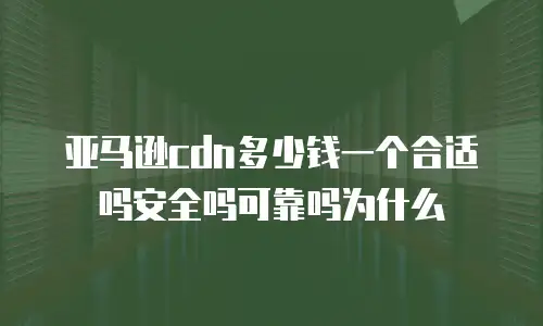 亚马逊cdn多少钱一个合适吗安全吗可靠吗为什么