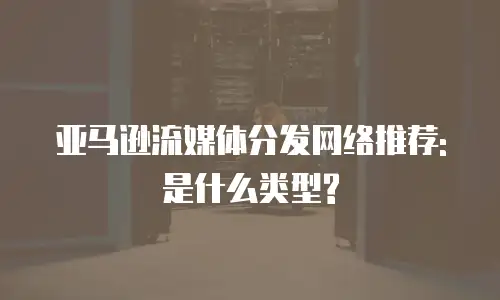 亚马逊流媒体分发网络推荐: 是什么类型?