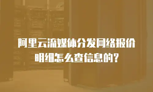 阿里云流媒体分发网络报价明细怎么查信息的？