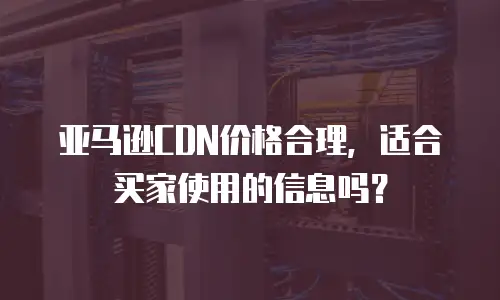 亚马逊CDN价格合理，适合买家使用的信息吗？