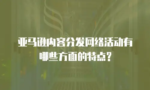 亚马逊内容分发网络活动有哪些方面的特点?