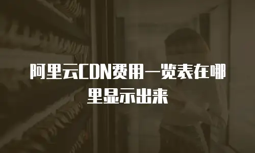 阿里云CDN费用一览表在哪里显示出来