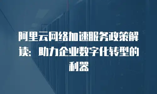 阿里云网络加速服务政策解读：助力企业数字化转型的利器