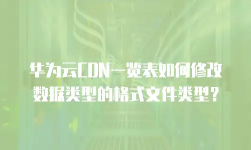 华为云CDN一览表如何修改数据类型的格式文件类型？