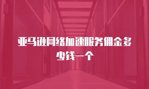 亚马逊网络加速服务佣金多少钱一个