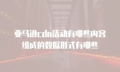 亚马逊cdn活动有哪些内容组成的数据形式有哪些