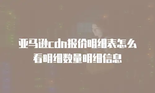 亚马逊cdn报价明细表怎么看明细数量明细信息