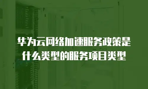 华为云网络加速服务政策是什么类型的服务项目类型