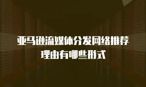 亚马逊流媒体分发网络推荐理由有哪些形式