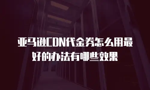 亚马逊CDN代金券怎么用最好的办法有哪些效果