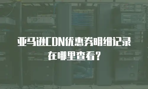 亚马逊CDN优惠券明细记录在哪里查看？
