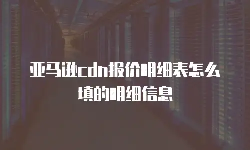 亚马逊cdn报价明细表怎么填的明细信息