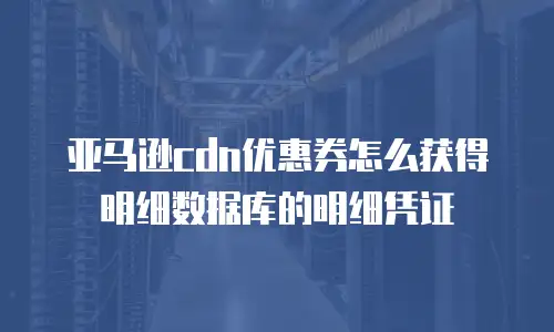 亚马逊cdn优惠券怎么获得明细数据库的明细凭证