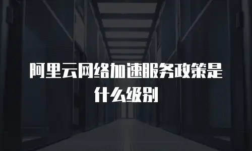阿里云网络加速服务政策是什么级别