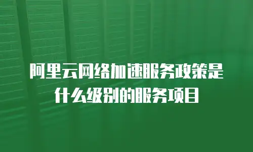 阿里云网络加速服务政策是什么级别的服务项目
