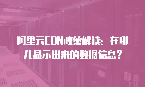 阿里云CDN政策解读：在哪儿显示出来的数据信息？