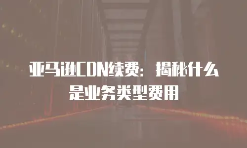 亚马逊CDN续费：揭秘什么是业务类型费用