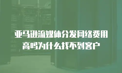 亚马逊流媒体分发网络费用高吗为什么找不到客户