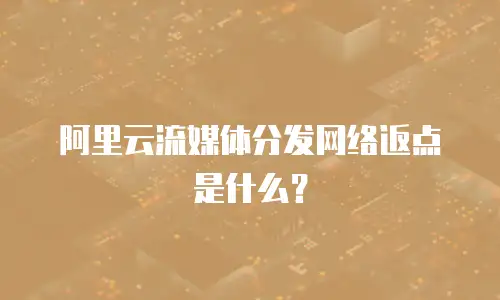 阿里云流媒体分发网络返点是什么？