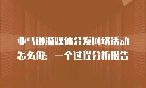 亚马逊流媒体分发网络活动怎么做：一个过程分析报告