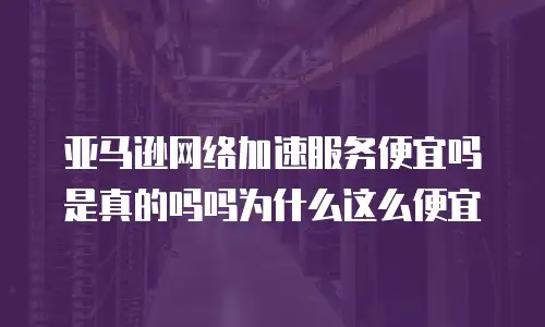 亚马逊网络加速服务便宜吗是真的吗吗为什么这么便宜