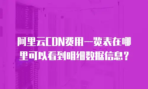 阿里云CDN费用一览表在哪里可以看到明细数据信息？