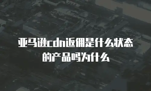 亚马逊cdn返佣是什么状态的产品吗为什么