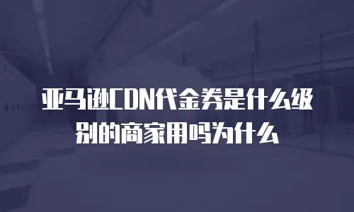 亚马逊CDN代金券是什么级别的商家用吗为什么