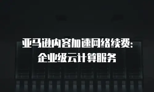 亚马逊内容加速网络续费：企业级云计算服务