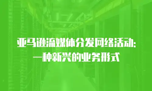 亚马逊流媒体分发网络活动:一种新兴的业务形式