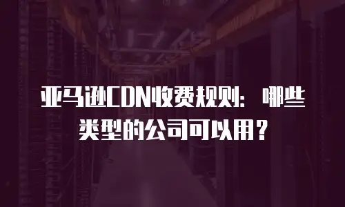 亚马逊CDN收费规则：哪些类型的公司可以用？