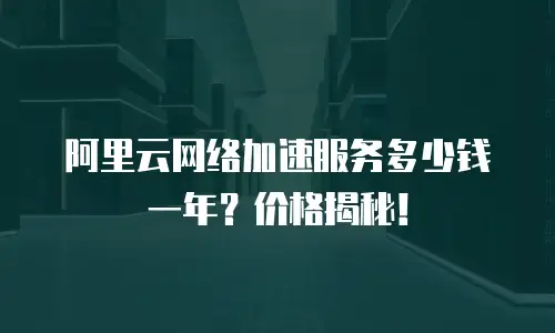 阿里云网络加速服务多少钱一年？价格揭秘！
