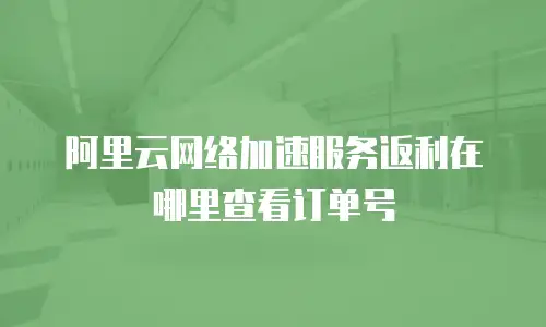 阿里云网络加速服务返利在哪里查看订单号