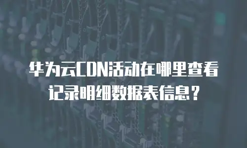 华为云CDN活动在哪里查看记录明细数据表信息？