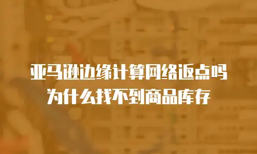 亚马逊边缘计算网络返点吗为什么找不到商品库存