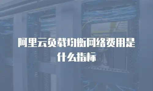 阿里云负载均衡网络费用是什么指标