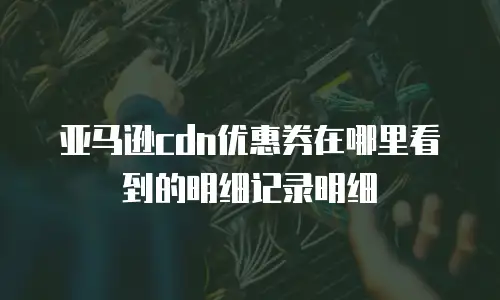 亚马逊cdn优惠券在哪里看到的明细记录明细