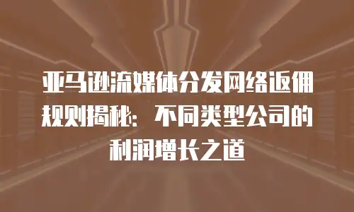 亚马逊流媒体分发网络返佣规则揭秘：不同类型公司的利润增长之道