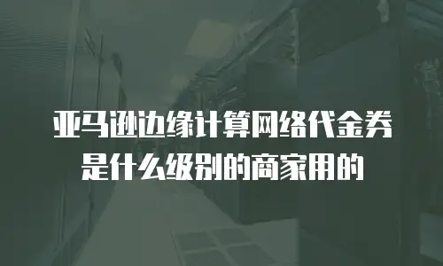 亚马逊边缘计算网络代金券是什么级别的商家用的