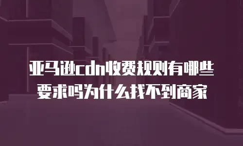 亚马逊cdn收费规则有哪些要求吗为什么找不到商家