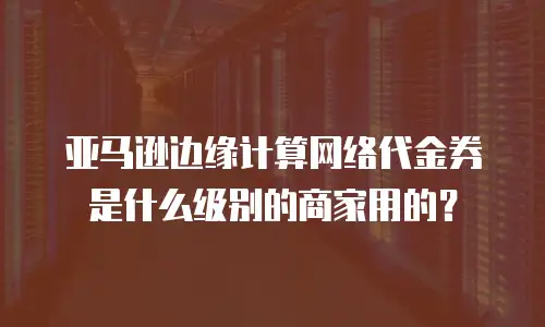 亚马逊边缘计算网络代金券是什么级别的商家用的？