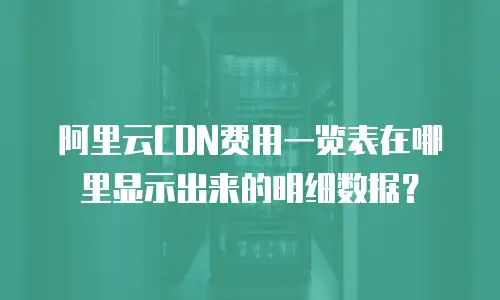 阿里云CDN费用一览表在哪里显示出来的明细数据？