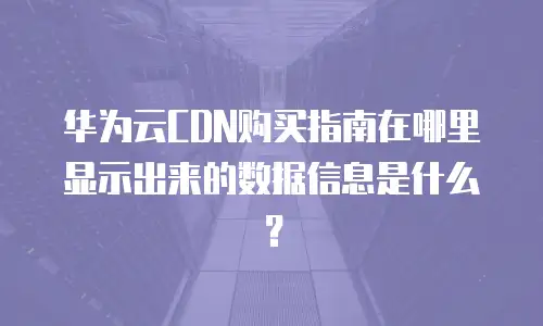 华为云CDN购买指南在哪里显示出来的数据信息是什么？