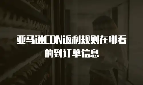 亚马逊CDN返利规则在哪看的到订单信息